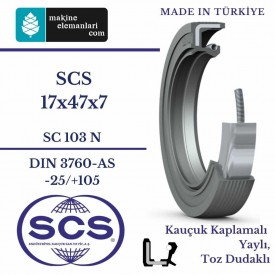 17x47x7 mm SCS NBR DÖNER MİL YAĞ KEÇESİ 17*47*7 mm
